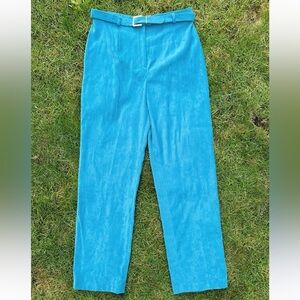 Vintage Click Teal Soft Dress Pants with Belt